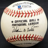 Dick "Leif" Errickson Autographed Official NL Baseball Chicago Cubs, Boston Braves Beckett BAS #F26728