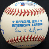 Joe Hauser Autographed Official AL Baseball Baltimore Orioles, Oakland A's "HR, RBI & Batting AVG" Beckett BAS #F29093