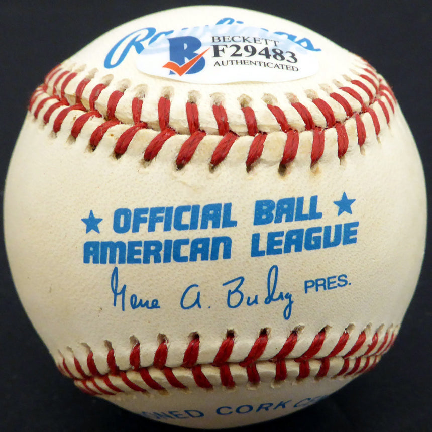 Jim Lemon Autographed Official AL Baseball Cleveland Indians, Washington Senators Beckett BAS #F29483