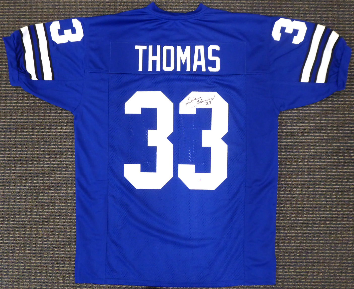 Dallas Cowboys Duane Thomas Autographed Blue Jersey Beckett BAS Stock #177505