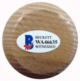 Frank Thomas Autographed Blonde Rawlings Big Stick Bat Chicago White Sox Signed In Blue Beckett BAS Stock #177488