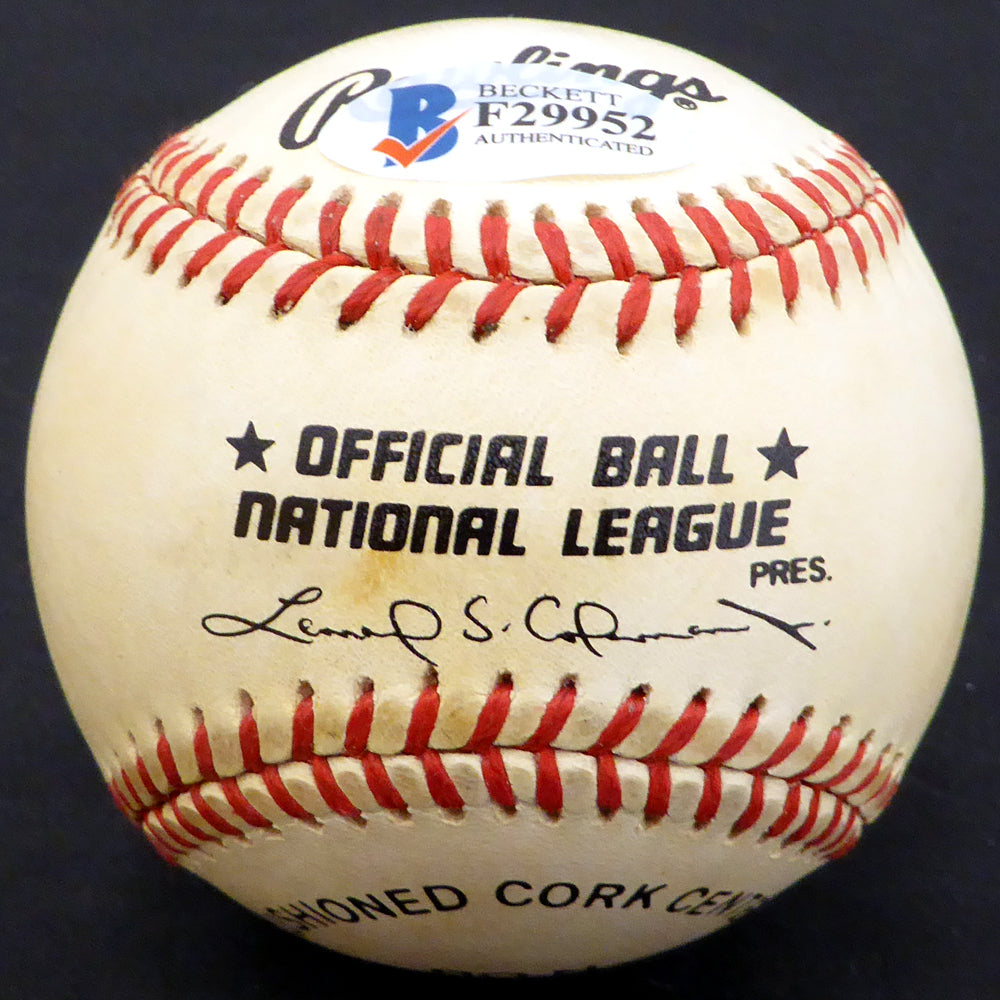 Bob Lennon Autographed Official NL Baseball New York Giants Beckett BAS #F29952