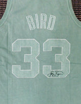 Boston Celtics Larry Bird Autographed Green Mitchell & Ness Washed Out Swingman Jersey Size L Beckett BAS Stock #177710