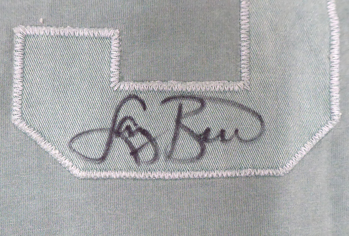 Boston Celtics Larry Bird Autographed Green Mitchell & Ness Washed Out Swingman Jersey Size L Beckett BAS Stock #177710