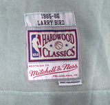 Boston Celtics Larry Bird Autographed Green Mitchell & Ness Washed Out Swingman Jersey Size L Beckett BAS Stock #177710
