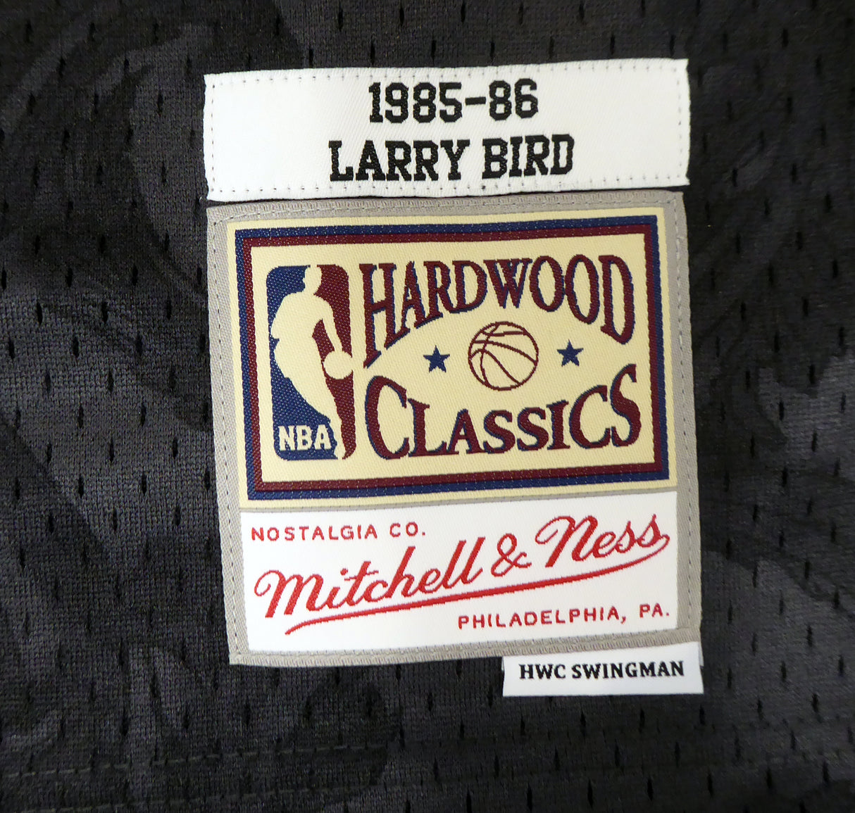Boston Celtics Larry Bird Autographed Black Mitchell & Ness Gold Toile Swingman Jersey Size M Beckett BAS Stock #177714