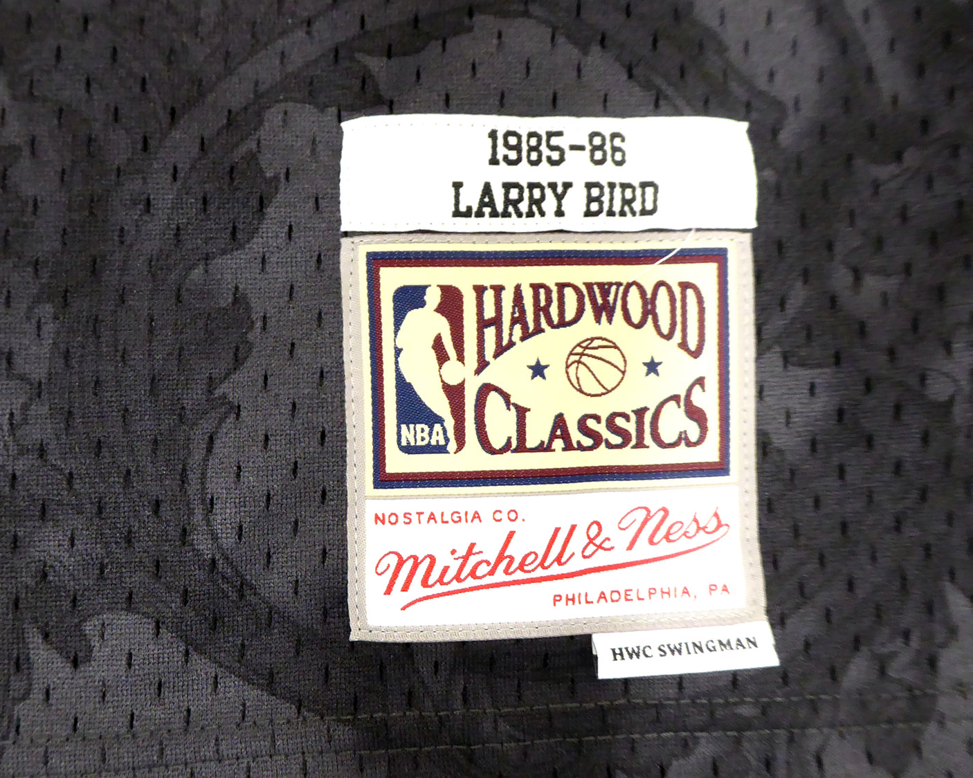 Boston Celtics Larry Bird Autographed Black Mitchell & Ness Gold Toile Swingman Jersey Size XL Beckett BAS Stock #177716
