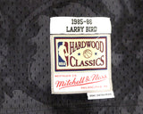Boston Celtics Larry Bird Autographed Black Mitchell & Ness Gold Toile Swingman Jersey Size XL Beckett BAS Stock #177716