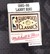 Boston Celtics Larry Bird Autographed Black Mitchell & Ness Gold Toile Swingman Jersey Size XXL Beckett BAS Stock #177717