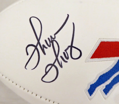 Thurman Thomas Autographed Buffalo Bills White Logo Football Beckett BAS Stock #178098
