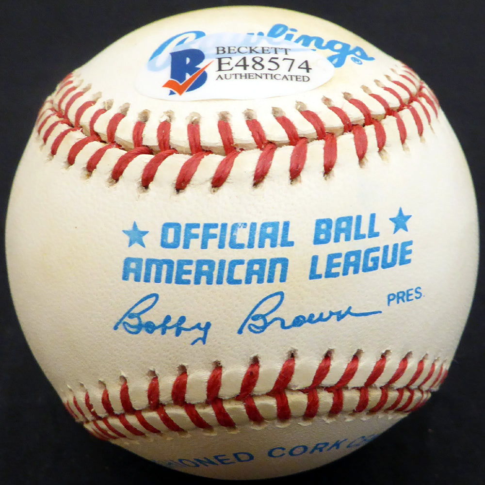 Leon Wagner Autographed Official AL Baseball Cleveland Indians, San Francisco Giants Beckett BAS #E48574