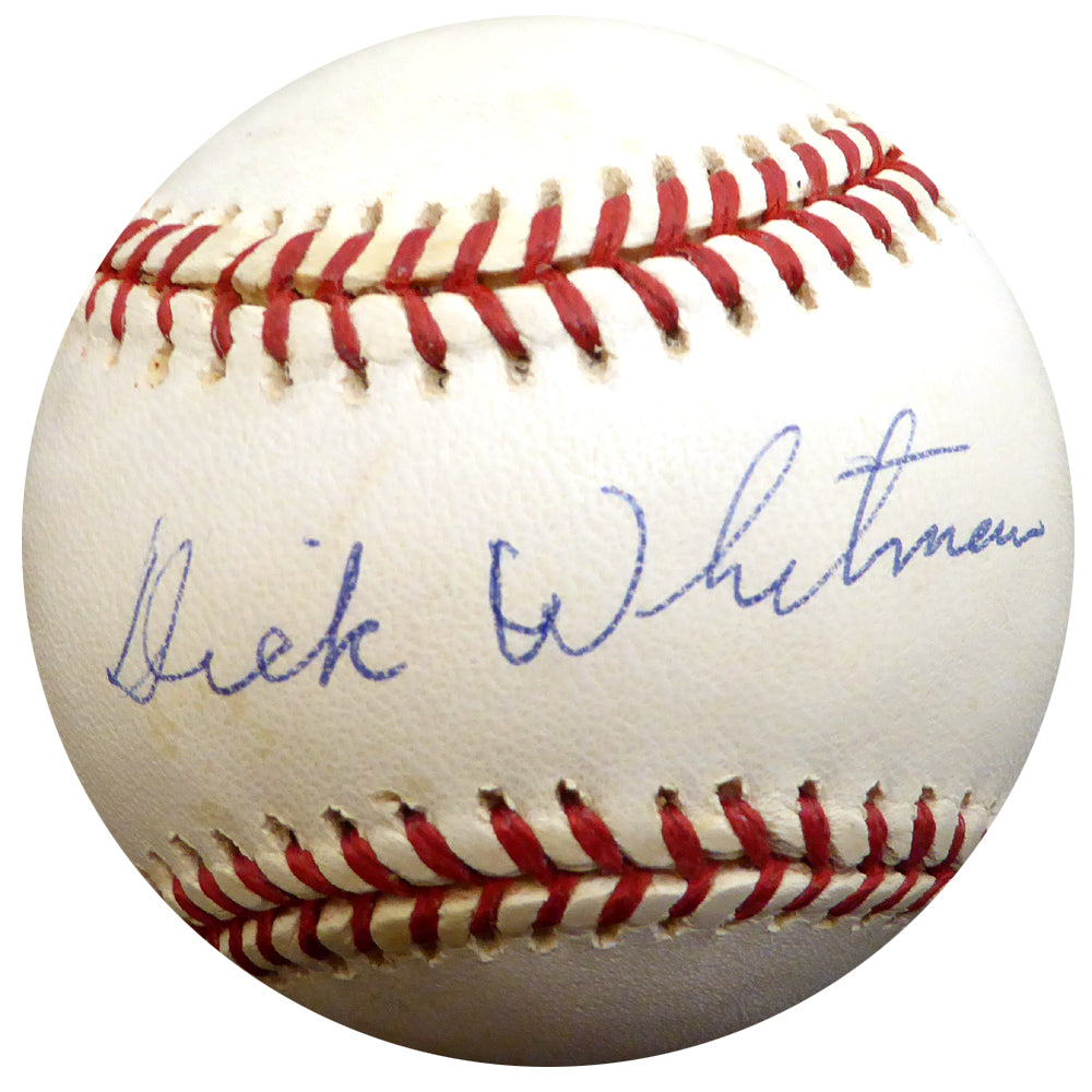 Dick Whitman Autographed Official NL Baseball Brooklyn Dodgers Beckett BAS #E48581