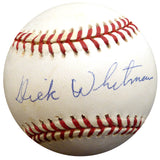 Dick Whitman Autographed Official NL Baseball Brooklyn Dodgers Beckett BAS #E48581