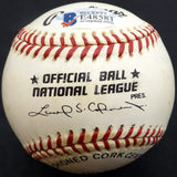 Dick Whitman Autographed Official NL Baseball Brooklyn Dodgers Beckett BAS #E48581