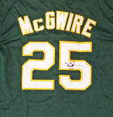 Oakland Athletics Mark McGwire Autographed Framed Green Jersey JSA Stock #185079