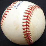 "Frenchy" Bordagary Autographed Official NL Baseball Brooklyn Dodgers Beckett BAS #E48041