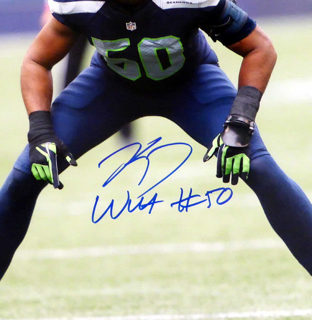 K.J. KJ Wright Autographed 16x20 Photo Seattle Seahawks MCS Holo Stock #144614