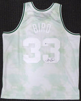 Boston Celtics Larry Bird Autographed Authentic Cloudy Skies Mitchell & Ness Jersey Beckett BAS #WA54260