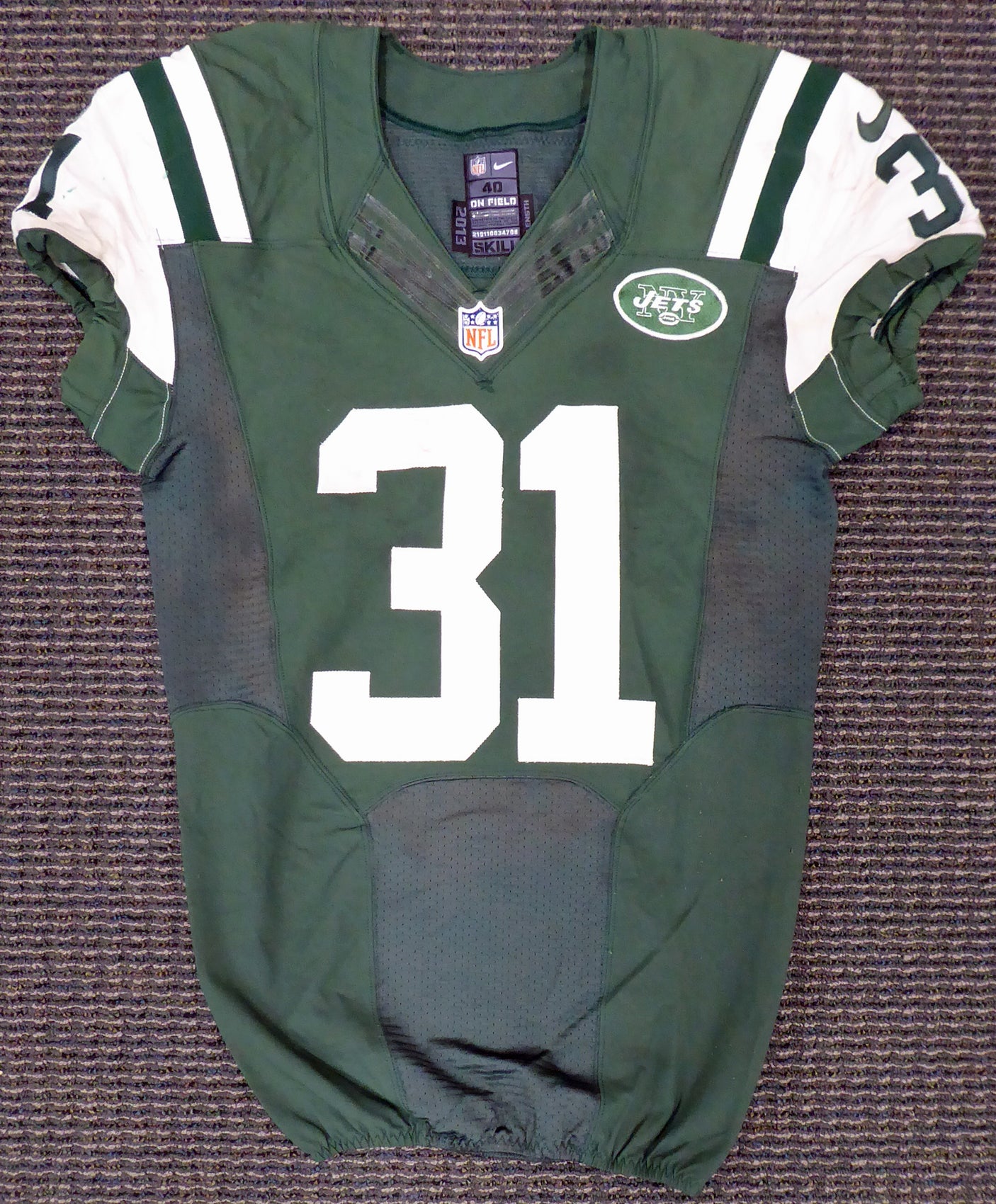New York Jets Antonio Cromartie 2013 Game Used Green Nike Jersey Unsigned SKU #181176