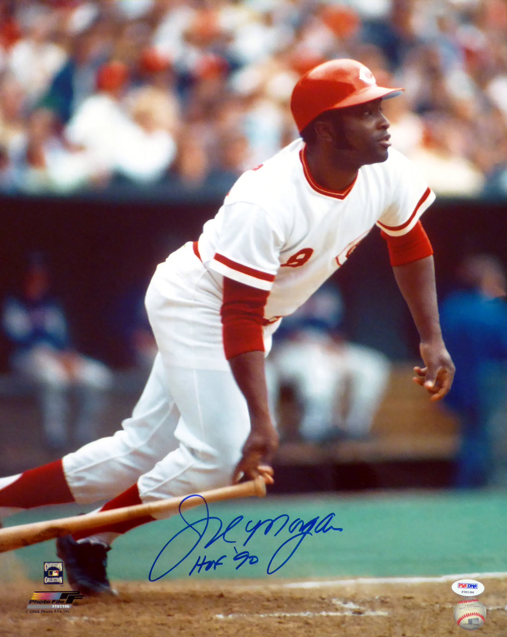 Joe Morgan Autographed 16x20 Photo Cincinnati Reds "HOF 90" PSA/DNA Stock #17985