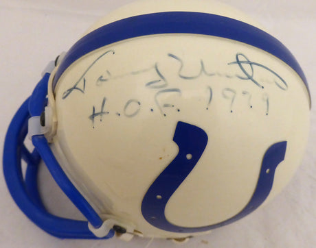 Johnny Unitas Autographed Baltimore Colts Mini Helmet "HOF 1979" (Light) Beckett BAS #A34656