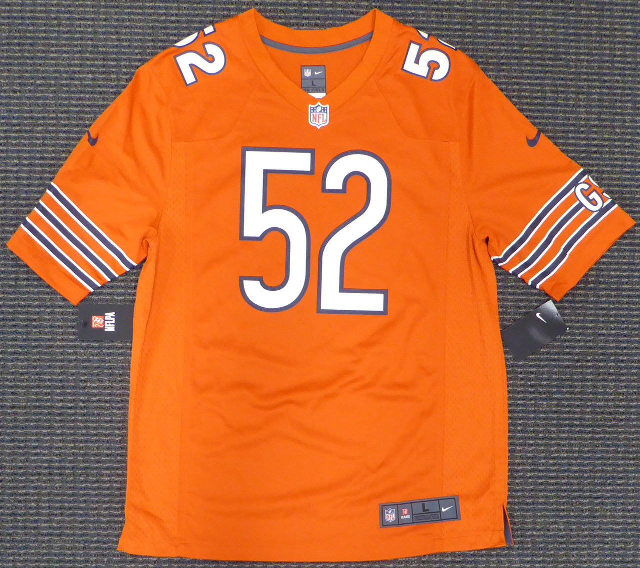 Chicago Bears Khalil Mack Autographed Orange Nike Jersey Size L Beckett BAS Stock #148306