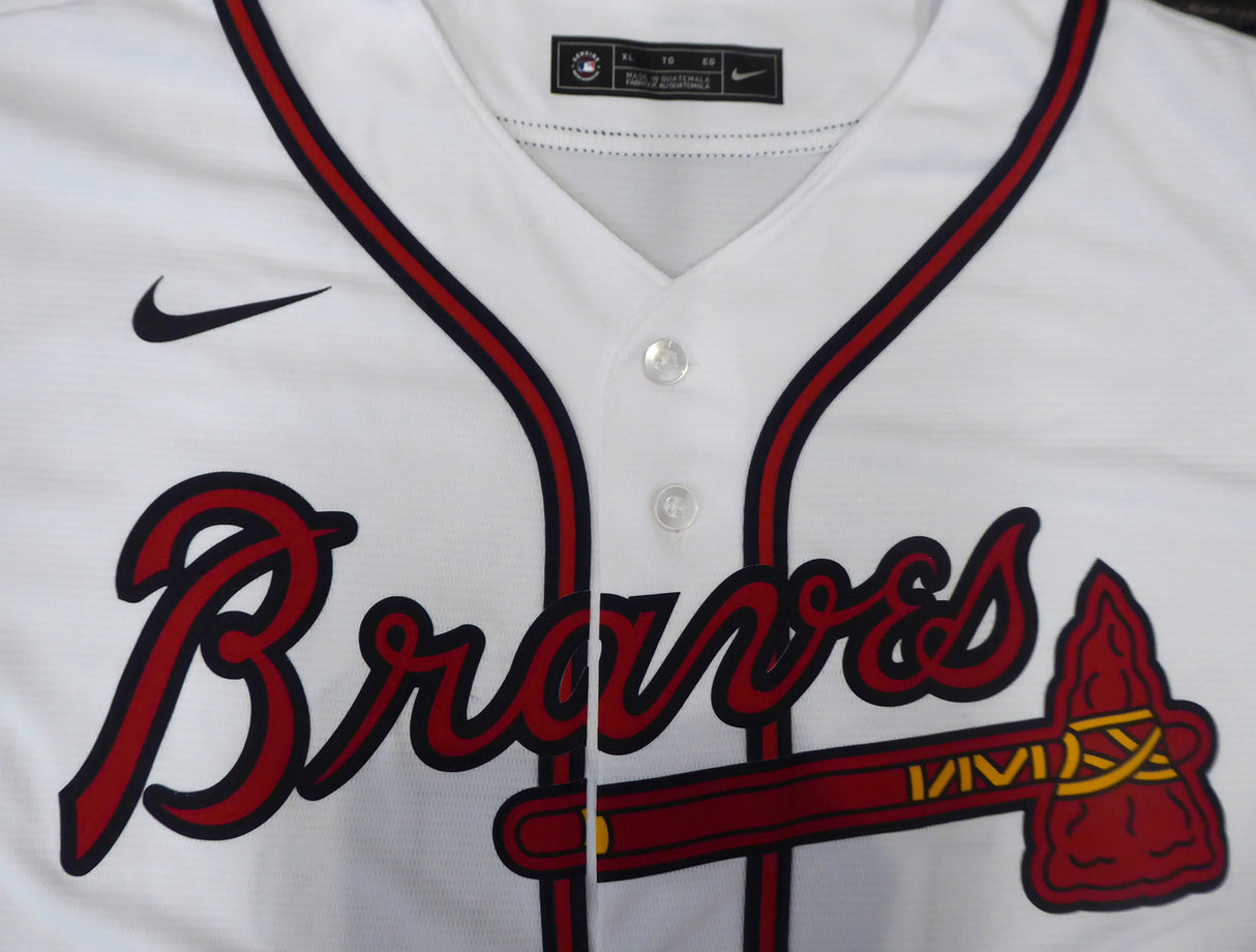 Atlanta Braves Ronald Acuna Jr. Autographed Nike White Jersey Size XL Beckett BAS Stock #181845