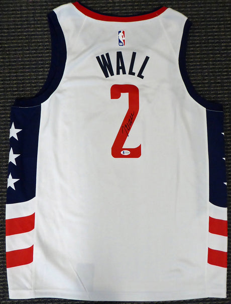Washington Wizards John Wall Autographed White Nike Swingman Jersey DC Logo Size XL Beckett BAS Stock #182247