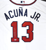 Atlanta Braves Ronald Acuna Jr. Autographed Nike White Jersey Size XL Beckett BAS Stock #181845