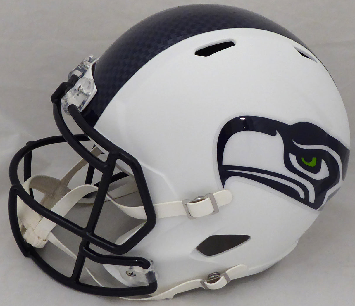 Tyler Lockett Autographed Seattle Seahawks Flat Matte White Full Size Speed Replica Helmet (Smudge) MCS Holo #54452