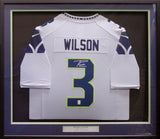 Seattle Seahawks Russell Wilson Autographed Framed Gray Nike Twill Jersey RW Holo Stock #185069