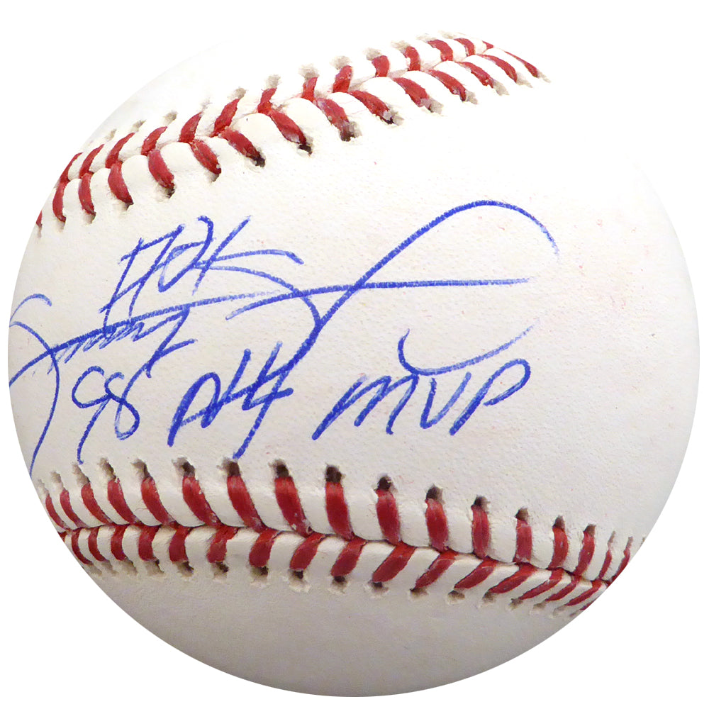 Sammy Sosa Autographed Official MLB Baseball Chicago Cubs "98 NL MVP" Beckett BAS Stock #148621