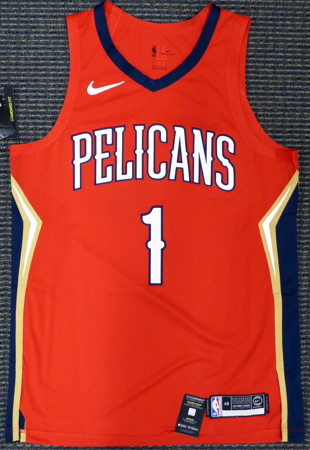 New Orleans Pelicans Zion Williamson Autographed Authentic Red Nike Jersey Size 48 Fanatics Holo Stock #185353