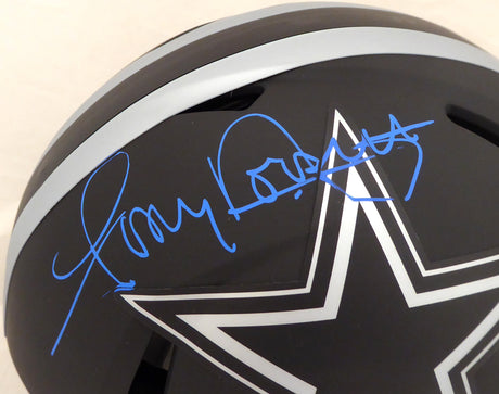 Tony Dorsett Autographed Dallas Cowboys Eclipse Black Full Size Authentic Speed Helmet Beckett BAS #WE12147