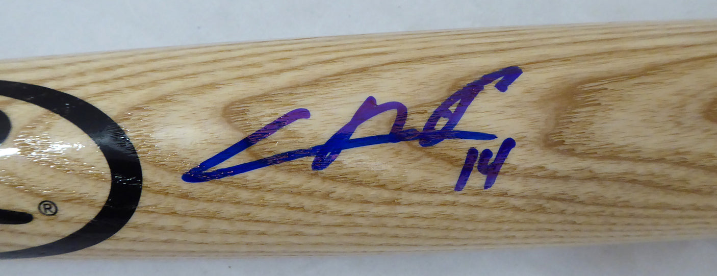 Cristian Pache Autographed Blonde Rawlings Baseball Bat Oakland A's Beckett BAS Stock #186810
