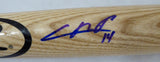 Cristian Pache Autographed Blonde Rawlings Baseball Bat Oakland A's Beckett BAS Stock #186810