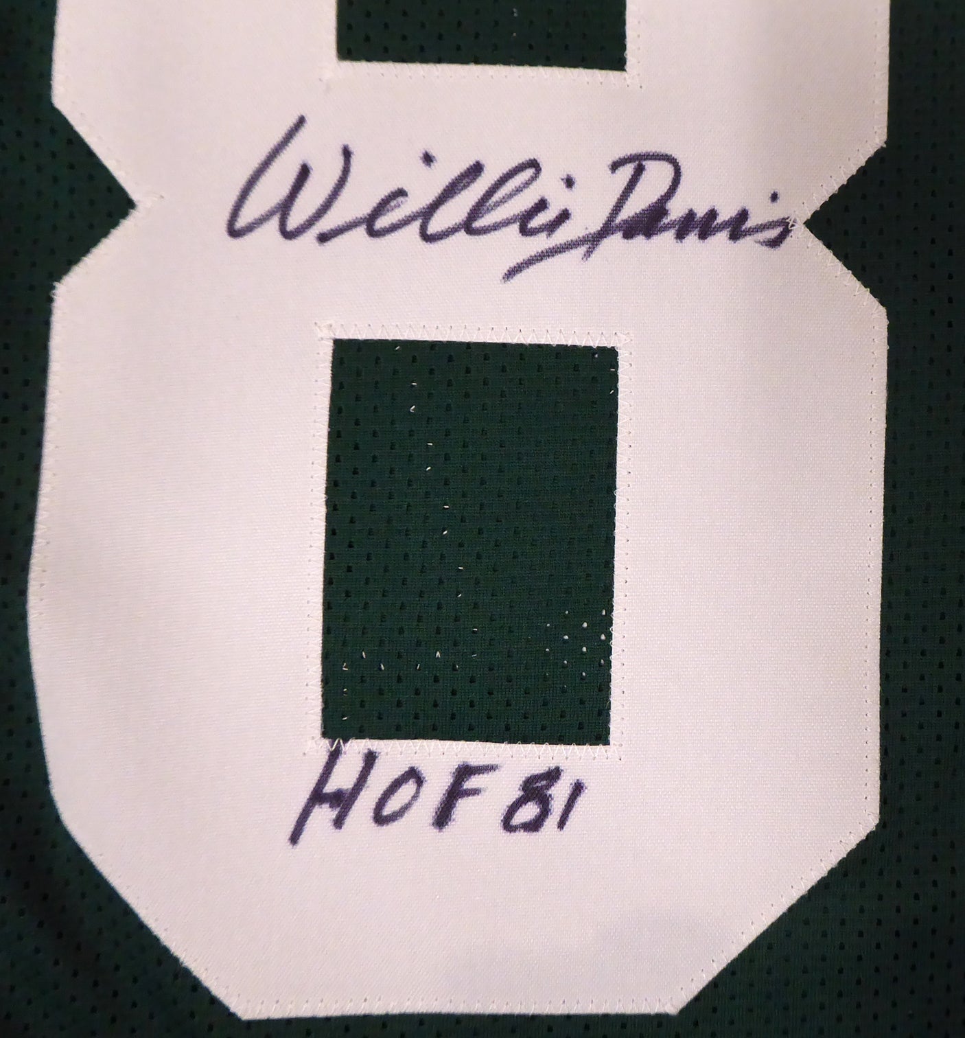 Green Bay Packers Willie Davis Autographed Green Jersey "HOF 81 & SB I II Champs" PSA/DNA Stock #187484