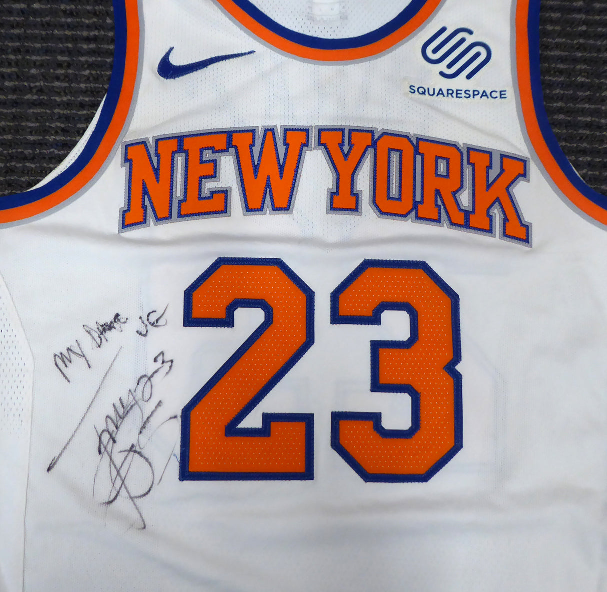 New York Knicks Trey Burke Autographed Game Used White Nike Jersey "My Dawg JG" 4-11-18 Beckett BAS #Y92570