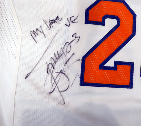 New York Knicks Trey Burke Autographed Game Used White Nike Jersey "My Dawg JG" 4-11-18 Beckett BAS #Y92570