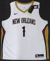 New Orleans Pelicans Zion Williamson Autographed Authentic White Nike Jersey Size 56 Fanatics Holo #A853357