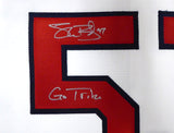 Cleveland Indians Shane Bieber Autographed White Majestic Cool Base Jersey Size XL "Go Tribe" Beckett BAS Stock #187724