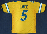 North Dakota State Bison Trey Lance Autographed Yellow Jersey Beckett BAS Stock #187728