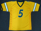 North Dakota State Bison Trey Lance Autographed Yellow Jersey Beckett BAS Stock #187728