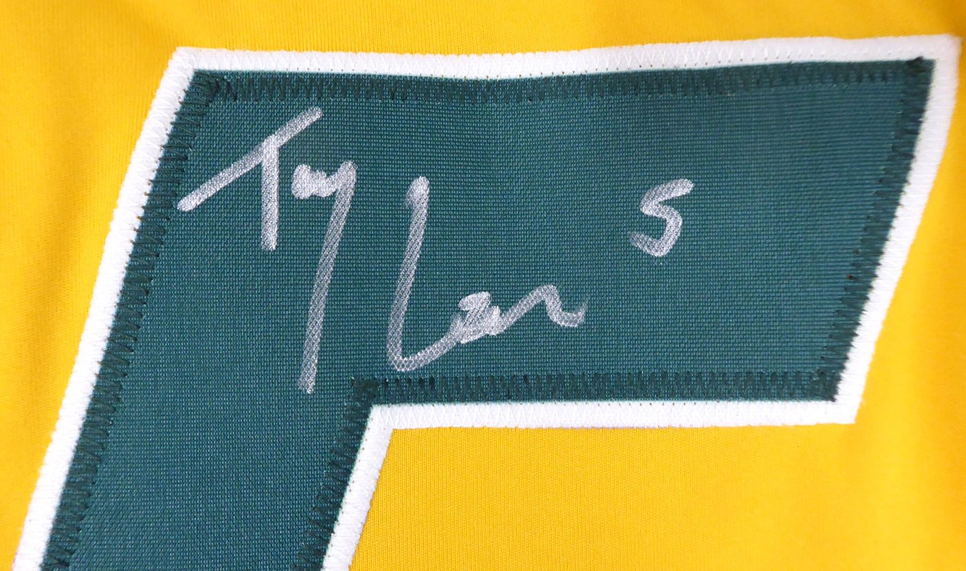 North Dakota State Bison Trey Lance Autographed Yellow Jersey Beckett BAS Stock #187728