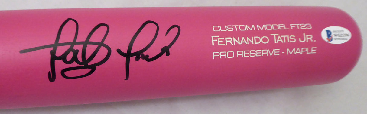Fernando Tatis Jr. Autographed Pink Victus Game Model Bat San Diego Padres Beckett BAS Stock #189442
