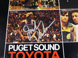 1978-79 NBA Champions Seattle Supersonics Autographed 17x22 Poster Photo With 9 Total Signatures Including Fred Brown & Lenny Wilkens MCS Holo #51053