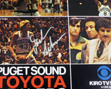 1978-79 NBA Champions Seattle Supersonics Autographed 17x22 Poster Photo With 9 Total Signatures Including Fred Brown & Lenny Wilkens MCS Holo #51050