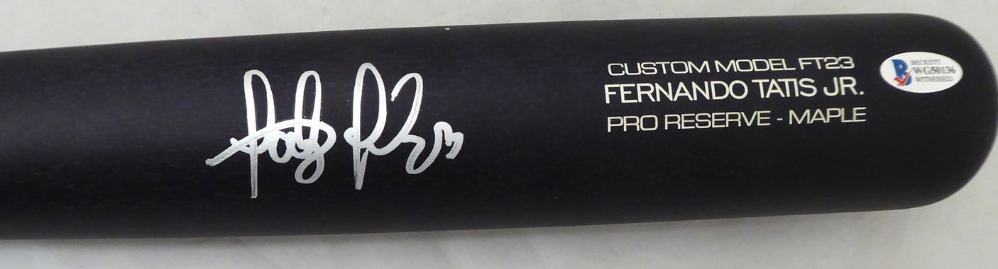 Fernando Tatis Jr. Autographed Black Victus Game Model Bat San Diego Padres Beckett BAS Stock #189444