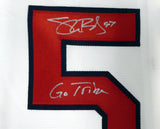 Cleveland Indians Shane Bieber Autographed White Nike Jersey Size XL "Go Tribe" Beckett BAS Stock #190030