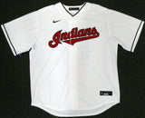 Cleveland Indians Shane Bieber Autographed White Nike Jersey Size XL "Go Tribe" Beckett BAS Stock #190030